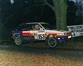 D129OOE on the 1991 RAC Rally. The famous Chatsworth jump. Pablo Raybould co-driven by Bob Bissell.