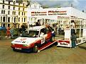 D129OOE. A rare shot of Tony Pond & Rob Arthur on the start ramp for the Manx National rally 1987.